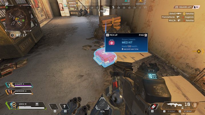 In Apex Legends, you can refill your health through many means - Interface in Apex Legends - Starting tips - Apex Legends Guide