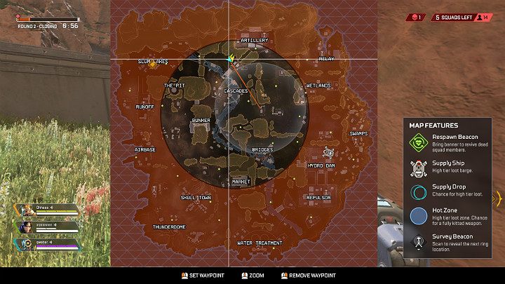 The arena in Apex Legends is surrounded by a special ring which as the time progresses, starts to become smaller and smaller - Starting tips for Apex Legends - Starting tips - Apex Legends Guide