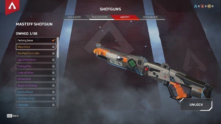 During the game, you may encounter four types of rifles - EVA-8 AUTO, PEACEKEEPER, MASTIFF, and MOZAMBIQUE - The best weapons in Apex Legends - Starting tips - Apex Legends Guide