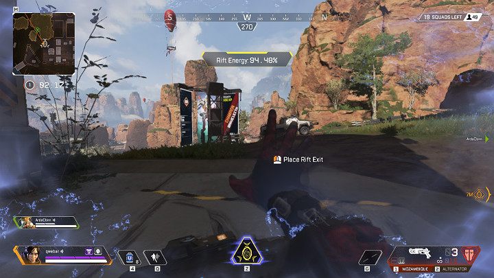 Once you activate Wraiths special ability and place the first portal, the rift energy will start to deplete - Wraith - Interdimensional Skirmisher | Heroes Apex Legends - Legends - Apex Legends Guide