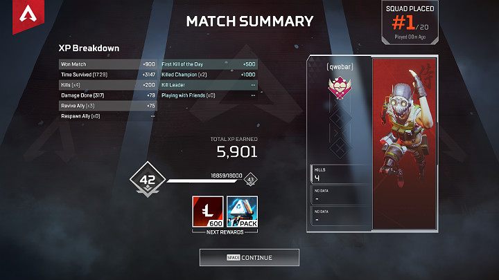 Basic experience points in Apex Legends are gained by playing matches in the Royal Canyon - How to quickly level a battle pass in Apex Legends? - Season in Apex Legends - Apex Legends Guide