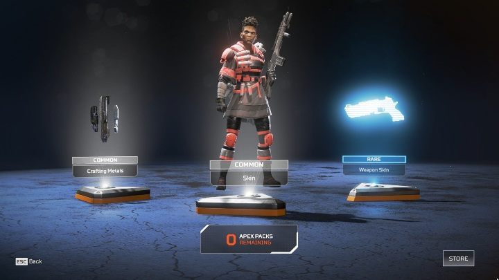 Apex packs contain three items - Apex packs in Apex Legends - Currency and Apex packs - Apex Legends Guide