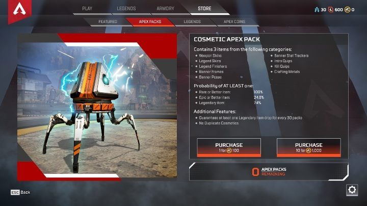 Apex coins are a premium currency - In-game currencies in Apex Legends - Currency and Apex packs - Apex Legends Guide