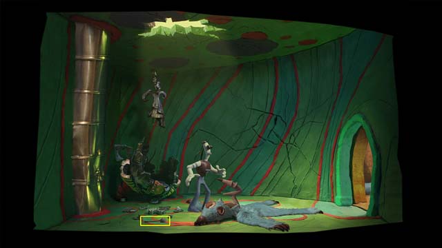 Look at the moving animal fur - Two rooms behind the same door - First tower - Armikrog - Game Guide and Walkthrough