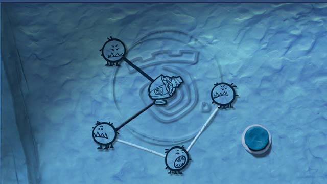 Before you go through the door, click the dog - New places behind the door in the blue corridor - Second tower - Armikrog - Game Guide and Walkthrough