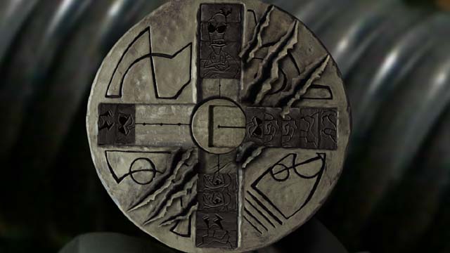 Now move two squares from the left arm to the top, two to the right and the one with right pattern to the bottom - Opening the towers entrance - Fourth tower - Armikrog - Game Guide and Walkthrough