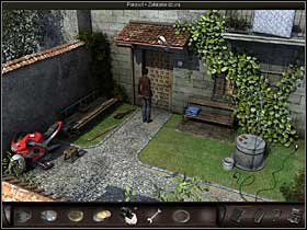 She heads back to the antique store and asks the old man about the umbrella she plans to use as a pole - Azarra, Spain, April 18, 2008 - Workshop; fountain; antique shop - April 18, 2008 - Art of Murder: Hunt For The Puppeteer - Game Guide and Walkthrough