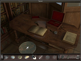 By pulling the string she opens the cache and pulls out a names list and motorcycle keys laying nearby - Azarra, Spain, April 18, 2008 - Antique shop - April 18, 2008 - Art of Murder: Hunt For The Puppeteer - Game Guide and Walkthrough