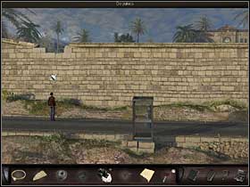 Bonnet reaches Louis Carnots residence in the evening - Marseilles, France, April 19, 2008 - Gate; wall; phone booth; harbor - April 19, 2008 - Art of Murder: Hunt For The Puppeteer - Game Guide and Walkthrough