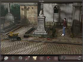 On top of the statue Nicole locates a lock where she inserts the dagger, she doesnt turn it however, as shes afraid she might cut herself - Paris, France, April 23, 2008 - Montmartre Cemetery - part 1 - April 23, 2008 - Art of Murder: Hunt For The Puppeteer - Game Guide and Walkthrough