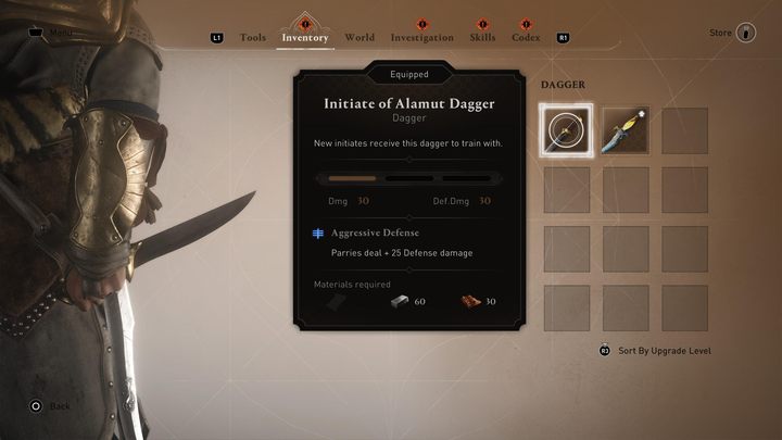 As with the initial sword, the inconspicuous dagger obtained in the game's prologue proves to be an extremely effective weapon - AC Mirage: Best Weapons - AC Mirage: Basics - AC Mirage Guide