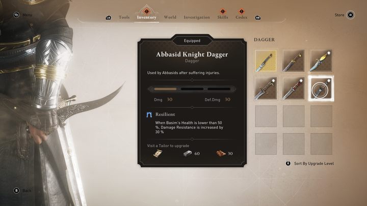A blade with peculiar properties, found in one of the chests in the Karkh region - AC Mirage: Best Weapons - AC Mirage: Basics - AC Mirage Guide