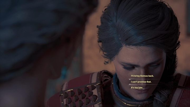 After the cultist is defeated, a cut-scene awaits you and a conversation with Myrrine - AC Odyssey: The Cultist King - Main Storyline - Assassins Creed Odyssey Guide