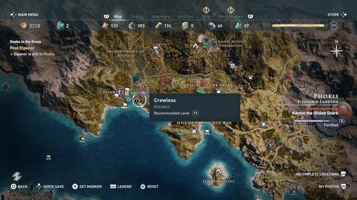 Quest starting location: Pilgrims Landing, Coastline, Docks - AC Odyssey: Phokis, Side Quests - Side Quests - Assassins Creed Odyssey Guide