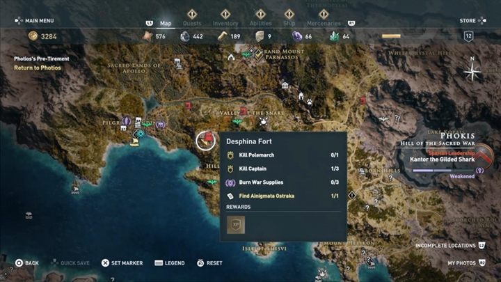 Now the track leads you to the Desfina Fort - AC Odyssey: Phokis, Side Quests - Side Quests - Assassins Creed Odyssey Guide