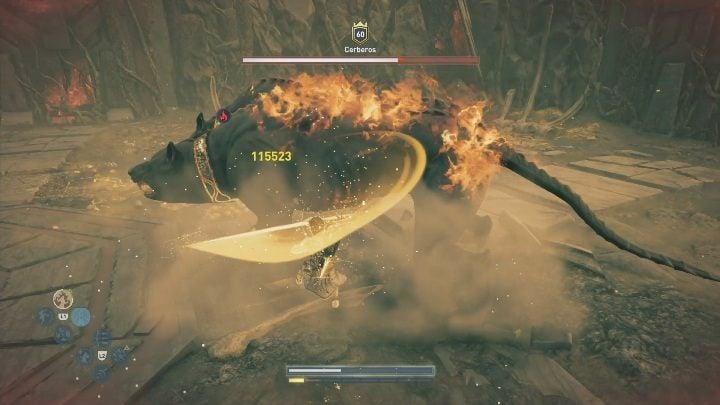 The best way to deal with this monster is to attack its belly and legs - AC Odyssey Fate of Atlantis: How to beat Cerberos? - Bosses - Assassins Creed Odyssey Guide