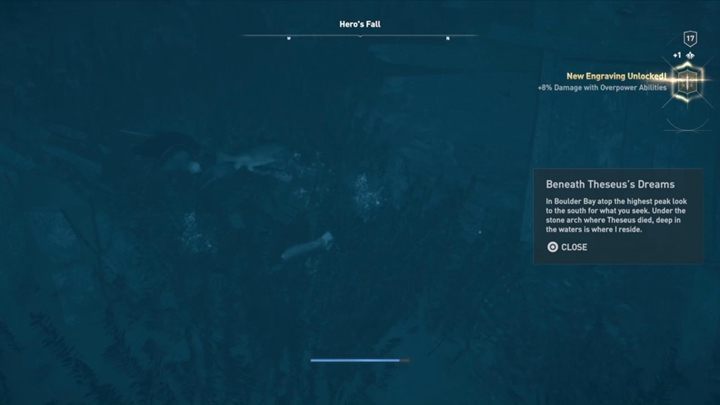 How to solve: Get to the Heros Fall and jump down - AC Odyssey: Ainigmata Ostraka in Abantis Islands - Ainigmata Ostraka - Assassins Creed Odyssey Guide