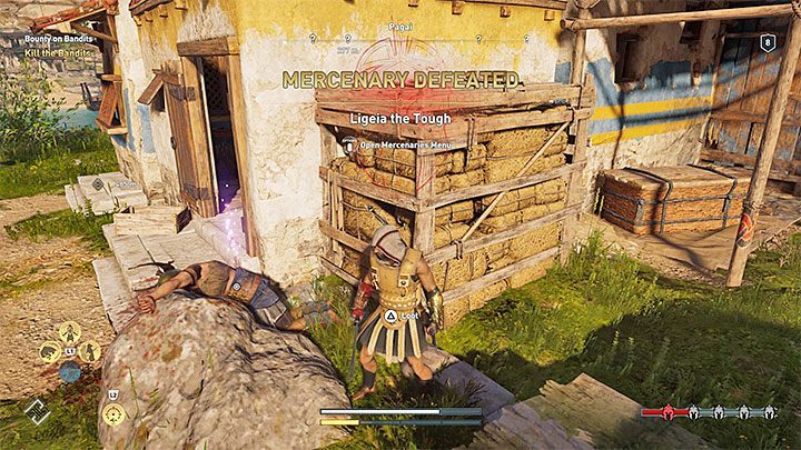 After the bar is filled enough for the helmet icon to become red, a bounty is put on your character and a mercenary will start hunting him down - AC Odyssey: How does the crime system work? - FAQ - Assassins Creed Odyssey Guide