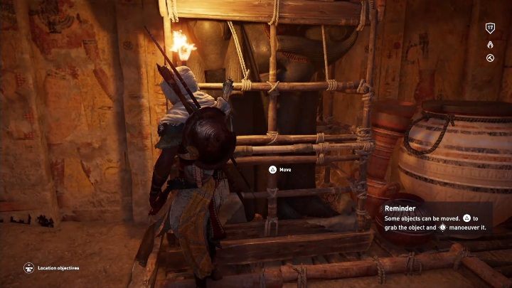 You will reach a cage that you will have to move - Tombs in Siwa Walkthrough - Tombs - Assassins Creed Origins Guide
