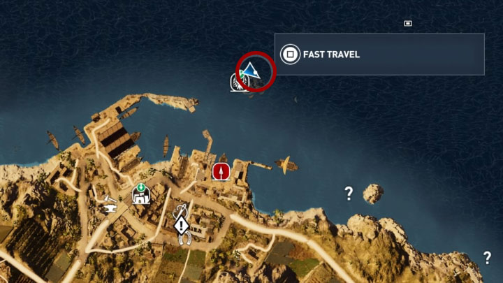 Senu can examine the area around the lighthouse - Papyrus Puzzle in Kyrenaika - Papyruses - Assassins Creed Origins Guide