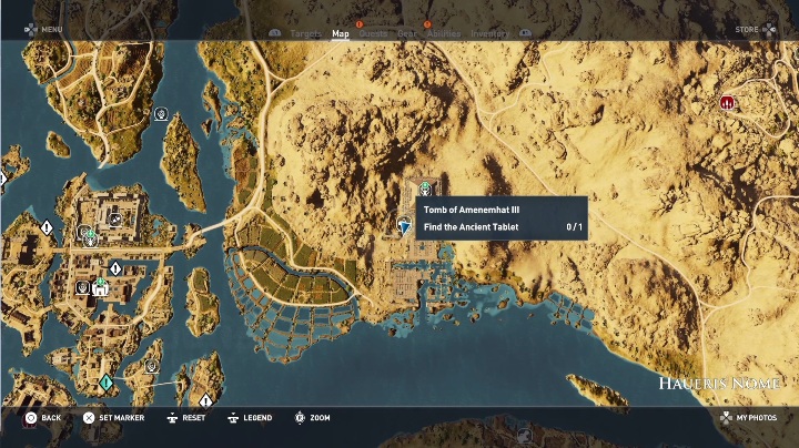 This tomb is concealed among ruins - Tombs in Haueris Nome Walkthrough - Tombs - Assassins Creed Origins Guide