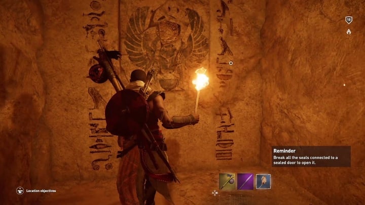 Jump inside - Tombs in Haueris Nome Walkthrough - Tombs - Assassins Creed Origins Guide