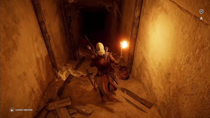 Go straight ahead; at some point, you will have to jump down from the path - Tombs in Giza Walkthrough - Tombs - Assassins Creed Origins Guide