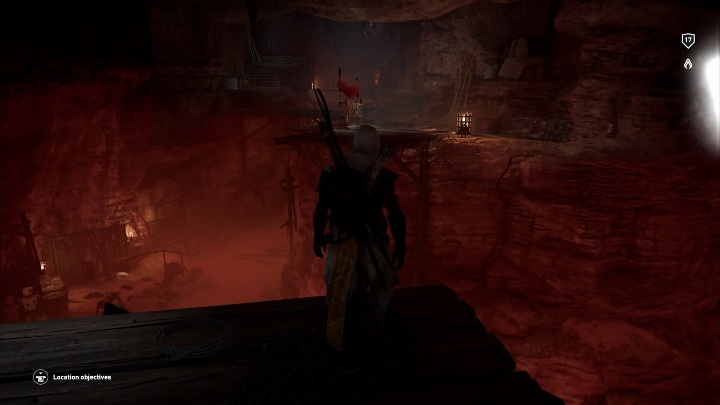 Reach the end of the cave and walk on the last rope - Tombs in Giza Walkthrough - Tombs - Assassins Creed Origins Guide