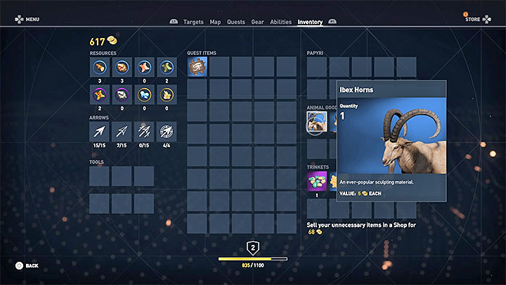 The next method is to hunt wild animals that can leave trophies (an example in the picture) - How to earn Drachma fast and how to spend it well? - FAQ - Assassins Creed Origins Guide