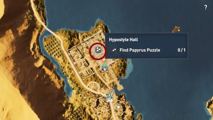 This papyrus is located in Hypostyle Hall in Lake Mareotis province - Papyrus Puzzle in Lake Mareotis - Papyruses - Assassins Creed Origins Guide