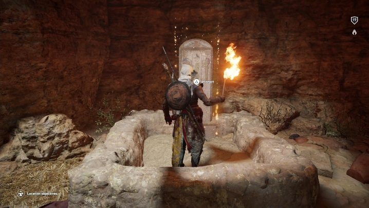 Keep going straight until you reach a tablet - Tombs in Uab Nome Walkthrough - Tombs - Assassins Creed Origins Guide