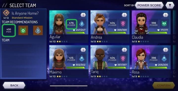 The first important element of choosing a team is the strength of the character - How to properly choose the team for a mission in Assassins Creed Rebellion? - Team - Assassins Creed Rebellion Guide