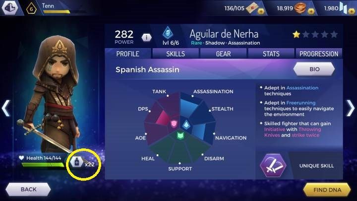 The hero cannot be reborn during the mission - Can my character die in Assassins Creed Rebellion? - Basics - Assassins Creed Rebellion Guide