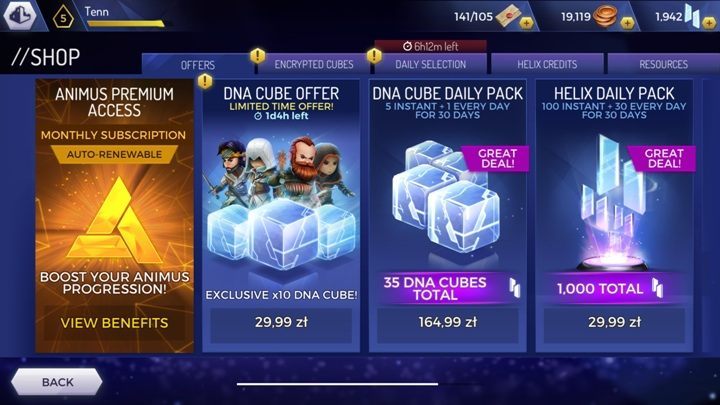 In the offers tab you can buy packages that currently have the best prices - What can and buy in the Assassins Creed Rebellion shop? - Currency and Shop - Assassins Creed Rebellion Guide