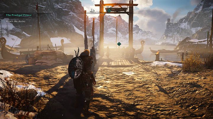 Go to the docks to welcome Sigurd and meet his new friends: Basim and Hytham - Assassins Creed Valhalla: The Prodigal Prince - Rygjafylke - Assassins Creed Valhalla Guide and Walkthrough