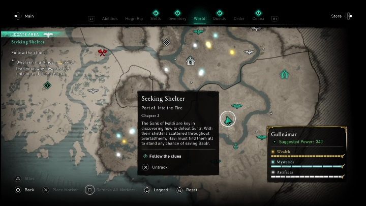 The previous quest (Gift to the God) smoothly transitions to a new one (Seeking Shelter) - AC Valhalla Dawn of Ragnarok: Seeking Shelter - Walkthrough - Assassins Creed Valhalla Guide and Walkthrough