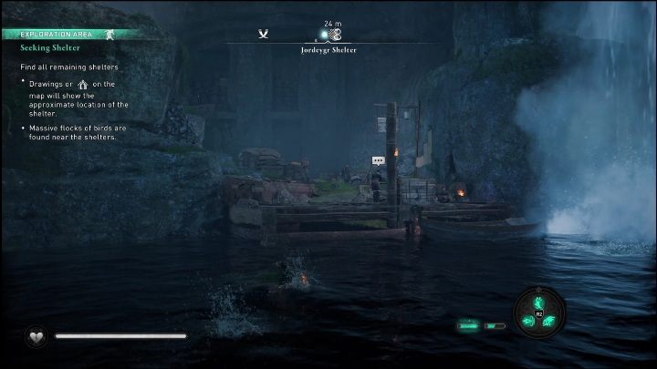 This shelter is also located in a cave, but this one is easily accessible - AC Valhalla Dawn of Ragnarok: Seeking Shelter - Walkthrough - Assassins Creed Valhalla Guide and Walkthrough