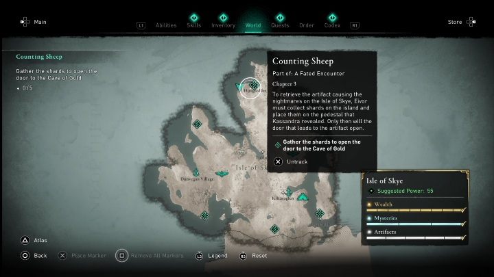 Location: Hungladder, northern part of the island - AC Valhalla Crossover Stories: Counting Sheep - all shards - Main missions - Assassins Creed Valhalla Guide and Walkthrough