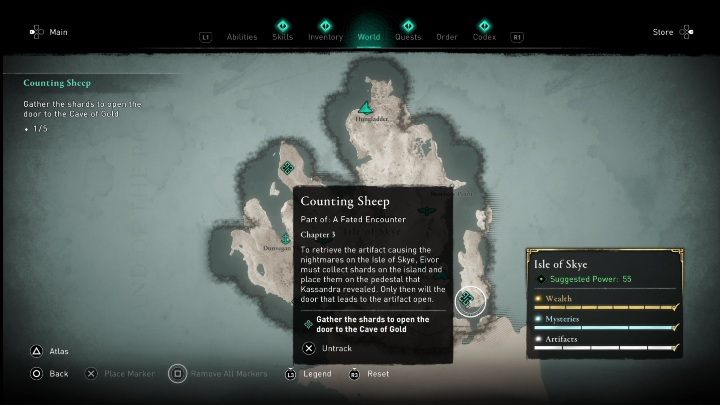 Location: Inverarish, southeastern part of the island - AC Valhalla Crossover Stories: Counting Sheep - all shards - Main missions - Assassins Creed Valhalla Guide and Walkthrough