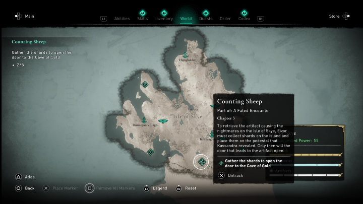 Location: southern part of the island, under Kiltaraglen - AC Valhalla Crossover Stories: Counting Sheep - all shards - Main missions - Assassins Creed Valhalla Guide and Walkthrough