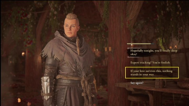 The next two answers are - AC Valhalla Crossover Stories: One Last Sleepless Night - Main missions - Assassins Creed Valhalla Guide and Walkthrough