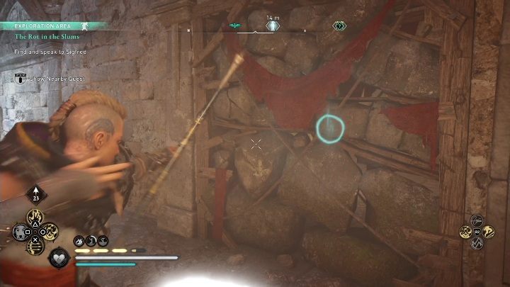 Your have to destroy the cluttered wall - AC Valhalla Siege of Paris: Roman Excavations, Amienois - secrets, locations - Amienois - Assassins Creed Valhalla Guide and Walkthrough