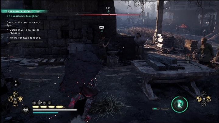 There are 3 dwarves around the town which you need to ask for clues - AC Valhalla: Dawn of Ragnarok: The Warlords Daughter - Walkthrough - Assassins Creed Valhalla Guide and Walkthrough