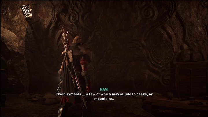 Inside the cave is a mural that you must investigate - AC Valhalla: Dawn of Ragnarok: The Warlords Daughter - Walkthrough - Assassins Creed Valhalla Guide and Walkthrough