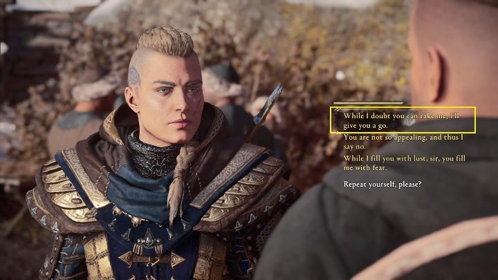The last answer is again number 1 - Assassins Creed Valhalla: Flyting - Snotinghamscire secrets, locations - Snotinghamscire - Assassins Creed Valhalla Guide and Walkthrough