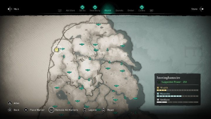 Poisonous Powder Trap aiblity is in the northwestern part of the region - Assassins Creed Valhalla: Abilities - Snotinghamscire secrets, locations - Snotinghamscire - Assassins Creed Valhalla Guide and Walkthrough