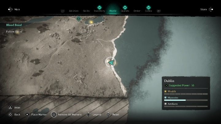 You will find this Treasure Hoard Map in the cave, just off the shore - AC Valhalla Wrath of the Druids: Treasure Hoard Map - Dublin secrets, location - Dublin - Assassins Creed Valhalla Guide and Walkthrough