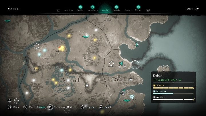 This treasure was buried east of Rathdown - AC Valhalla Wrath of the Druids: Treasure Hoard Map - Dublin secrets, location - Dublin - Assassins Creed Valhalla Guide and Walkthrough
