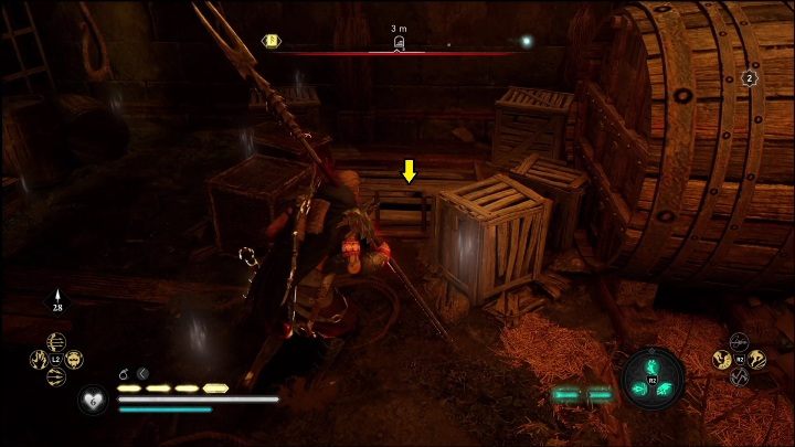 There is boarded pathway in the floor inside the building - destroy it using the bow or a melee weapon - AC Valhalla Dawn of Ragnarok: Abilities (Vangrinn) - list of all - Vangrinn - Assassins Creed Valhalla Guide and Walkthrough