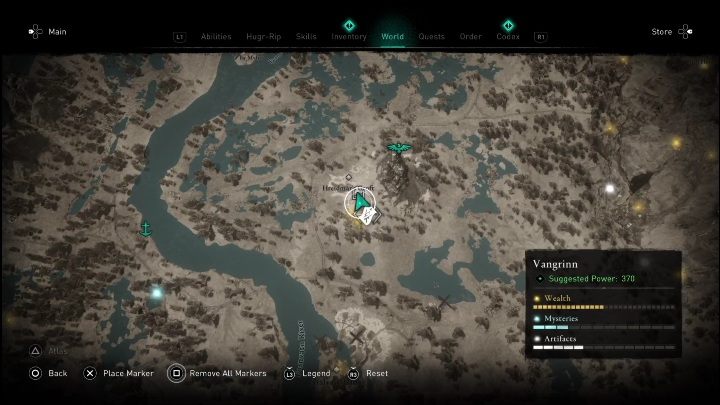 Location: west of the border with Eitir, just below the synchronization point - AC Valhalla Dawn of Ragnarok: Gear (Vangrinn) - list of all - Vangrinn - Assassins Creed Valhalla Guide and Walkthrough